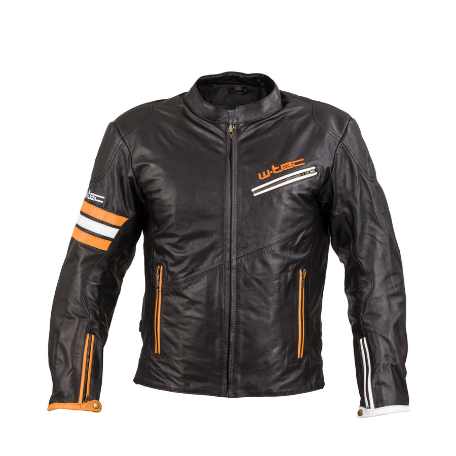 Černo-oranžová pánská motorkářská bunda Brenerro, W-TEC