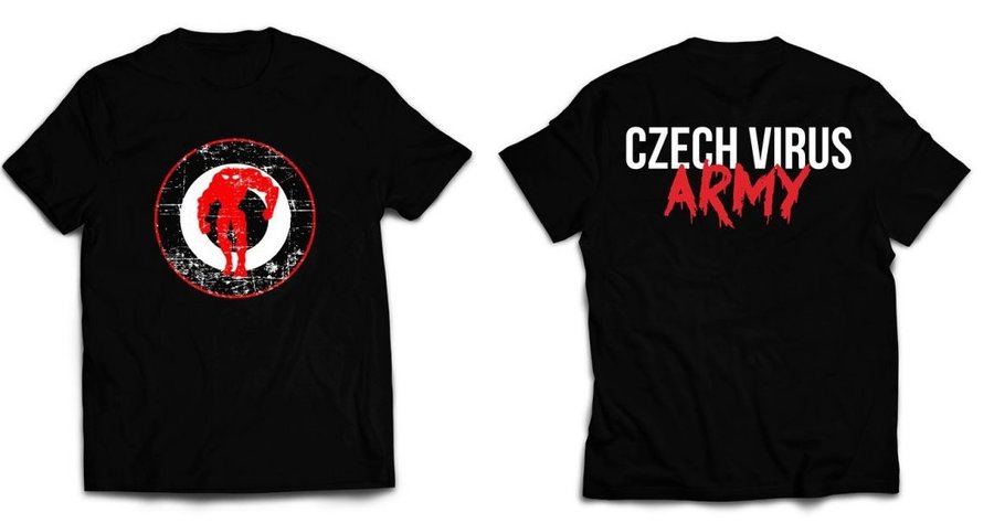 Černé pánské tričko s krátkým rukávem Czech Virus