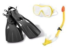 Černo-žlutá dětská potápěčská sada Wave Rider, INTEX "maska, ploutve, šnorchl"