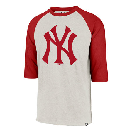 Bílo-červené pánské tričko s krátkým rukávem "New York Yankees", 47 Brand - velikost L