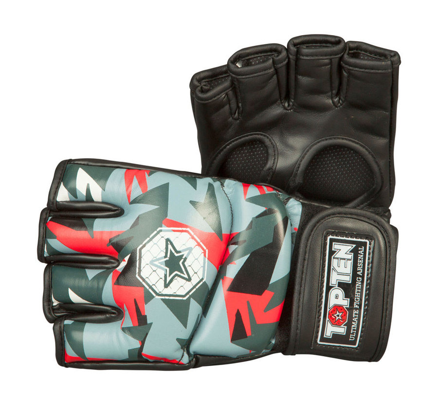 Černo-červené MMA rukavice Top Ten - velikost M