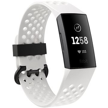 Bílý fitness náramek Charge 3, Fitbit