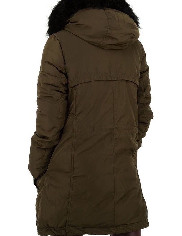 Zelená zimní dámská bunda s kapucí - velikost S