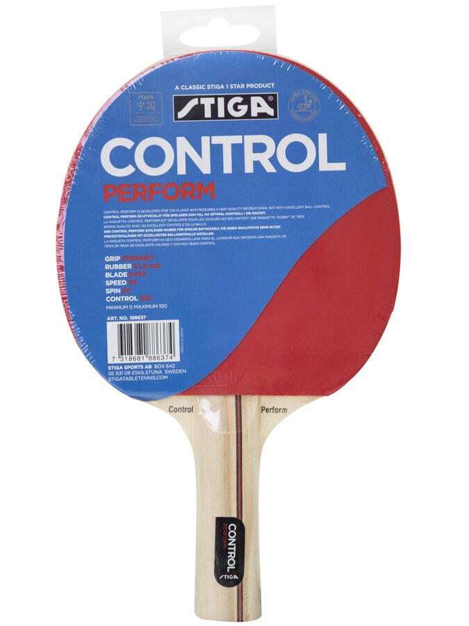 Dřevěná pálka na stolní tenis Control Perform, Stiga