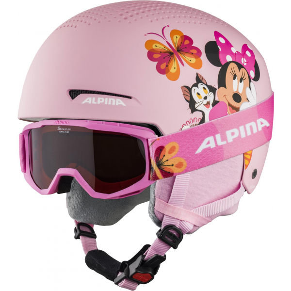 Růžová dívčí lyžařská helma Alpina Sports - velikost 48-52 cm