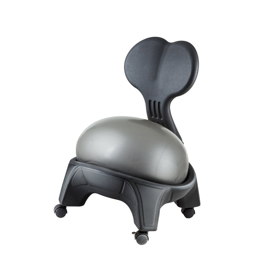 Černo-šedá balónová židle s opěrkou EGG-Chair, inSPORTline