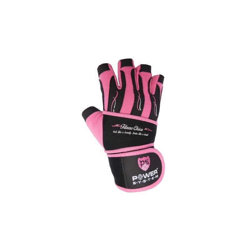Růžové dámské fitness rukavice Power System