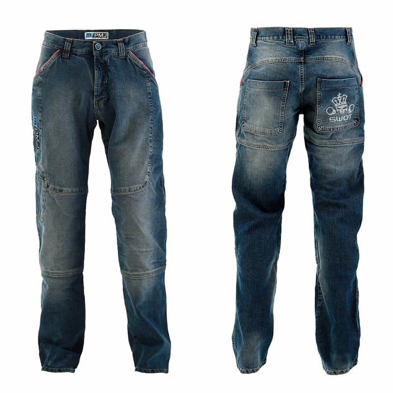 Modré pánské motorkářské kalhoty Boston Swot, PMJ Promo Jeans - velikost 32