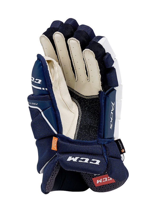 Bílo-modré hokejové rukavice - junior CCM - velikost 11&amp;quot;