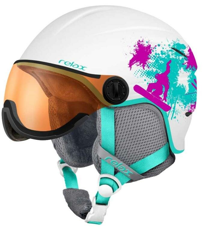 Bílá dívčí lyžařská helma Relax - velikost 53-56 cm