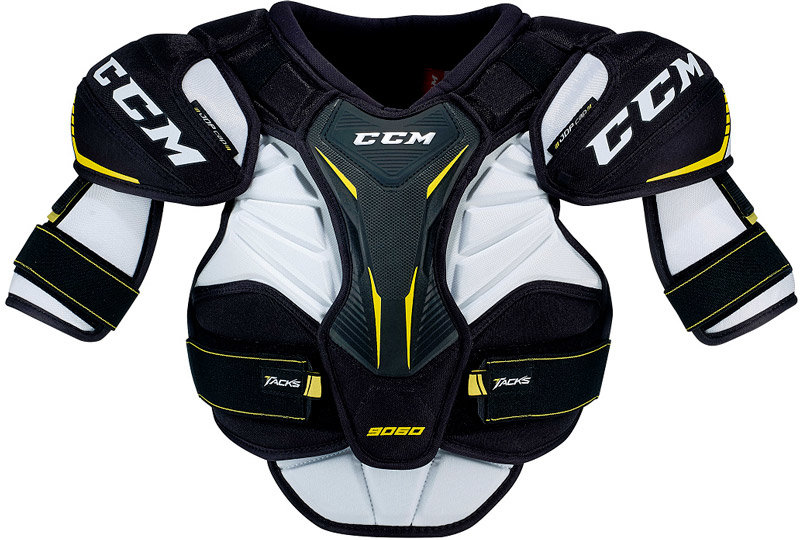 Bílo-černý hokejový chránič ramen - senior CCM - velikost S