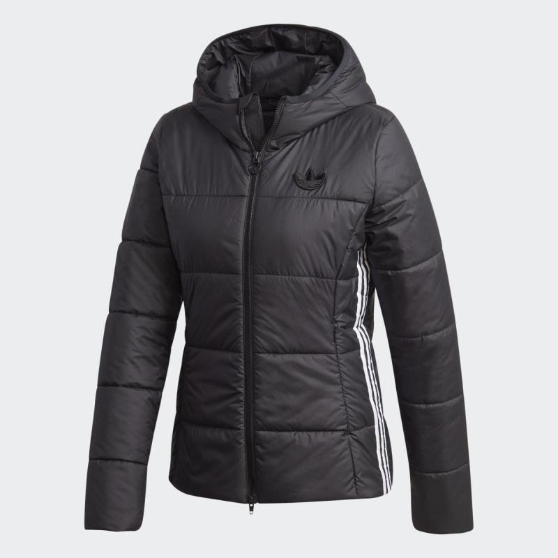 Černá zimní dámská bunda s kapucí Adidas - velikost 36