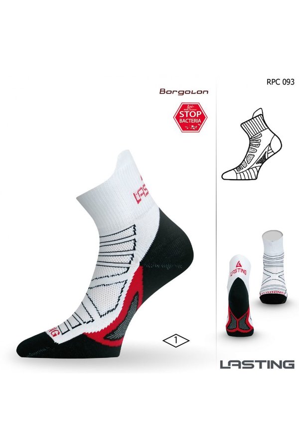 Bílé pánské běžecké ponožky Lasting