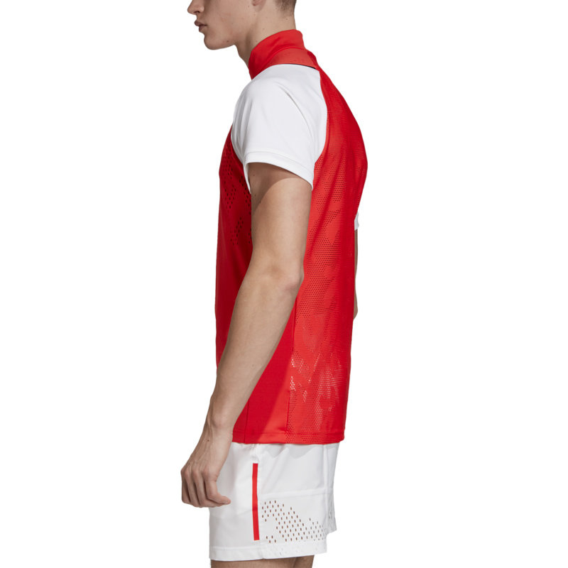 Bílo-červené pánské tričko s krátkým rukávem Adidas - velikost XL
