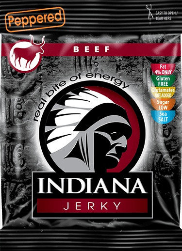 Sušené hovězí maso - Sušené maso Indiana Jerky Hovězí pepřové 25g