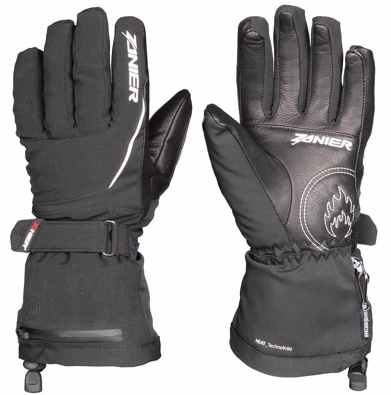 Černé dámské lyžařské rukavice s vyhříváním Zanier - velikost L