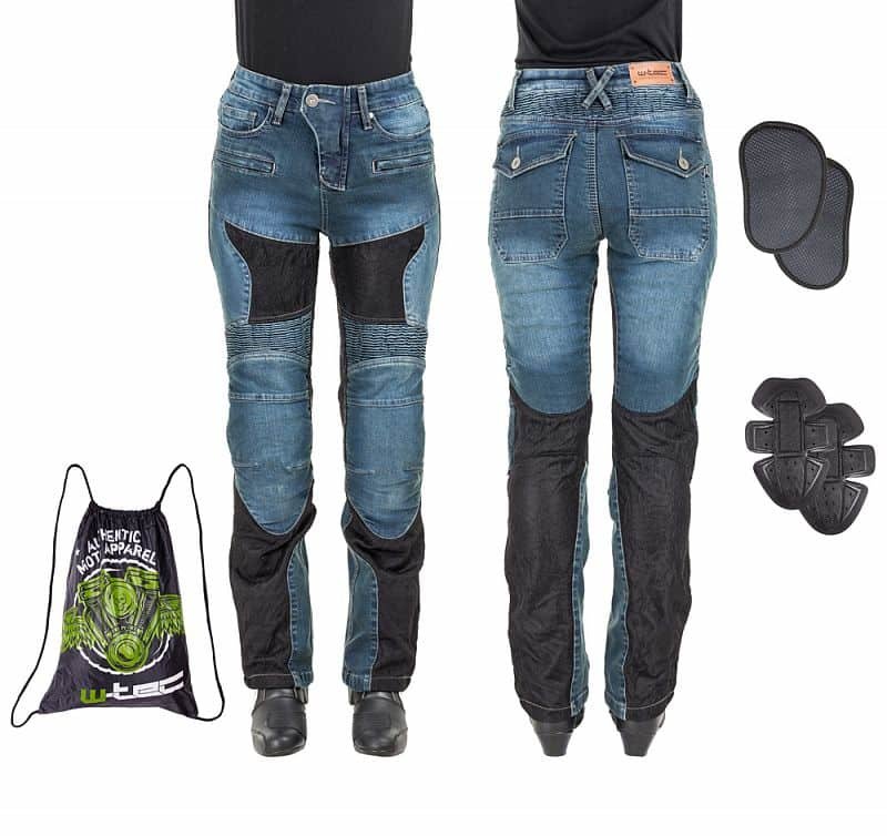 Černo-modré dámské motorkářské kalhoty Bolftyna, W-TEC