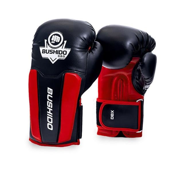 Černo-červené boxerské rukavice Bushido
