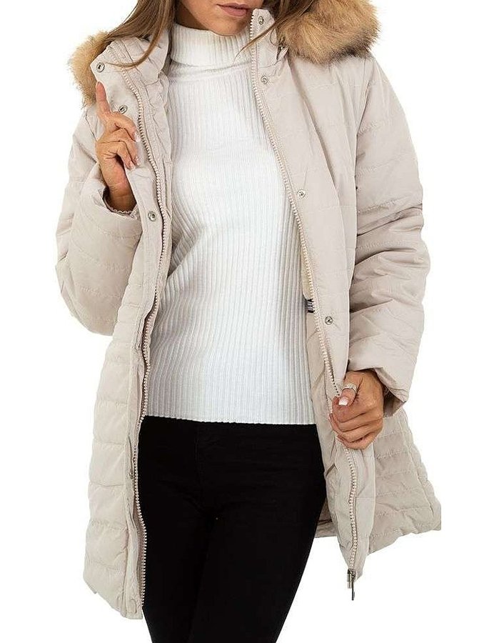 Béžová zimní dámská bunda - velikost L