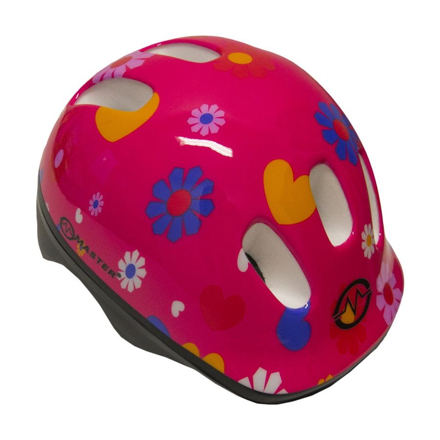 Růžová dětská cyklistická helma Master - velikost 48-52 cm