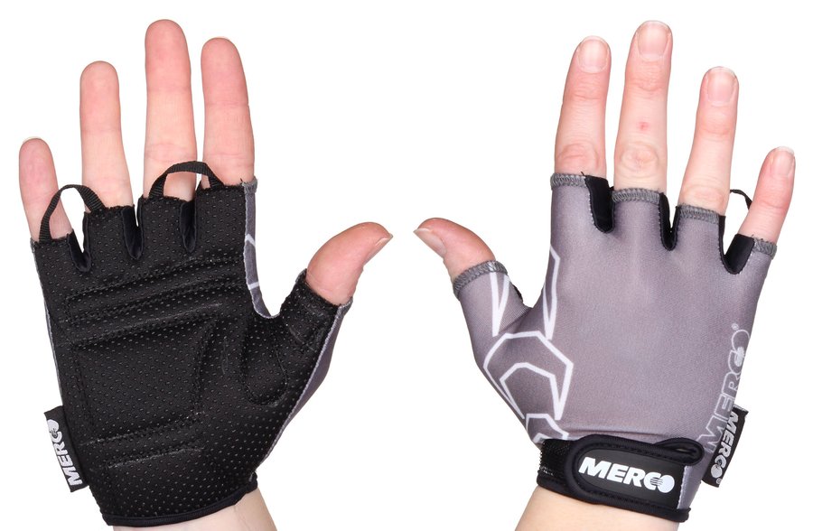 Šedé letní cyklistické rukavice Merco - velikost XS