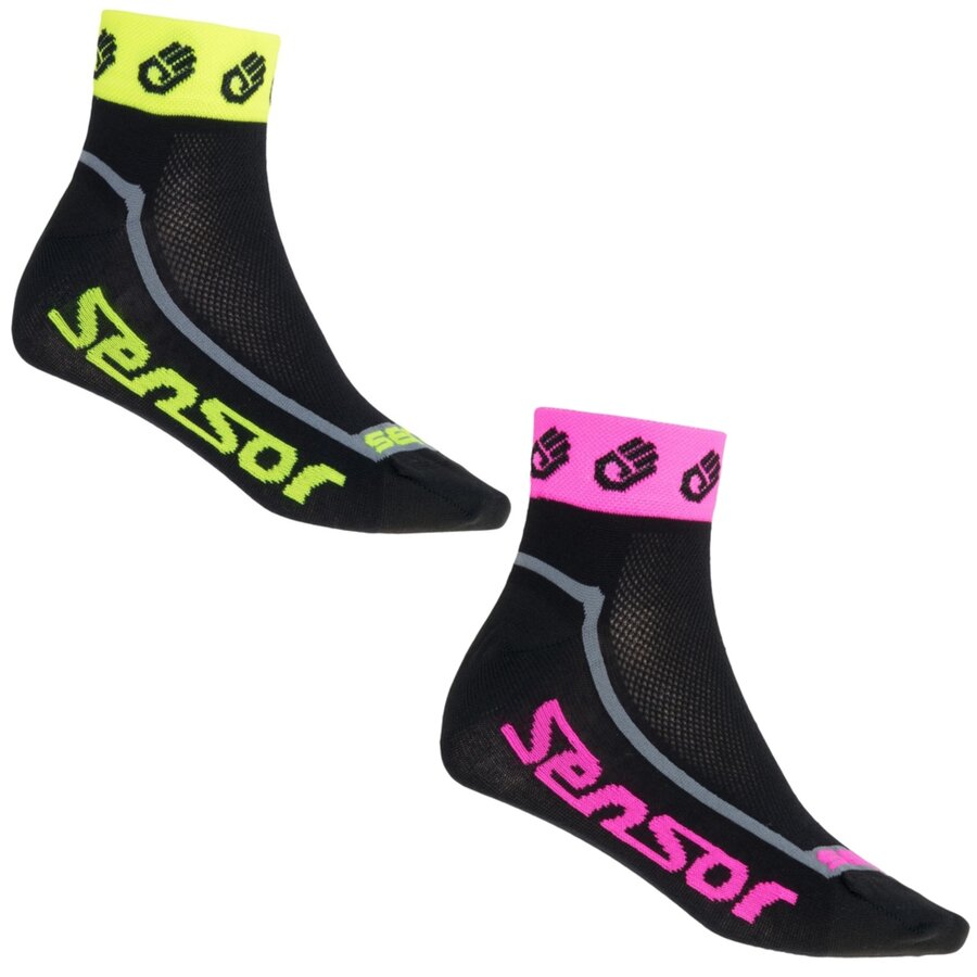 Cyklistické ponožky - Ponožky SENSOR Race Lite Ručičky reflex