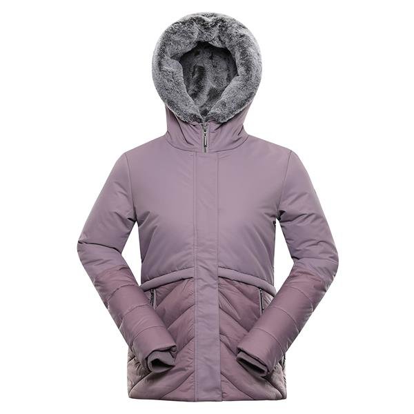 Růžová zimní dámská bunda s kapucí Alpine Pro