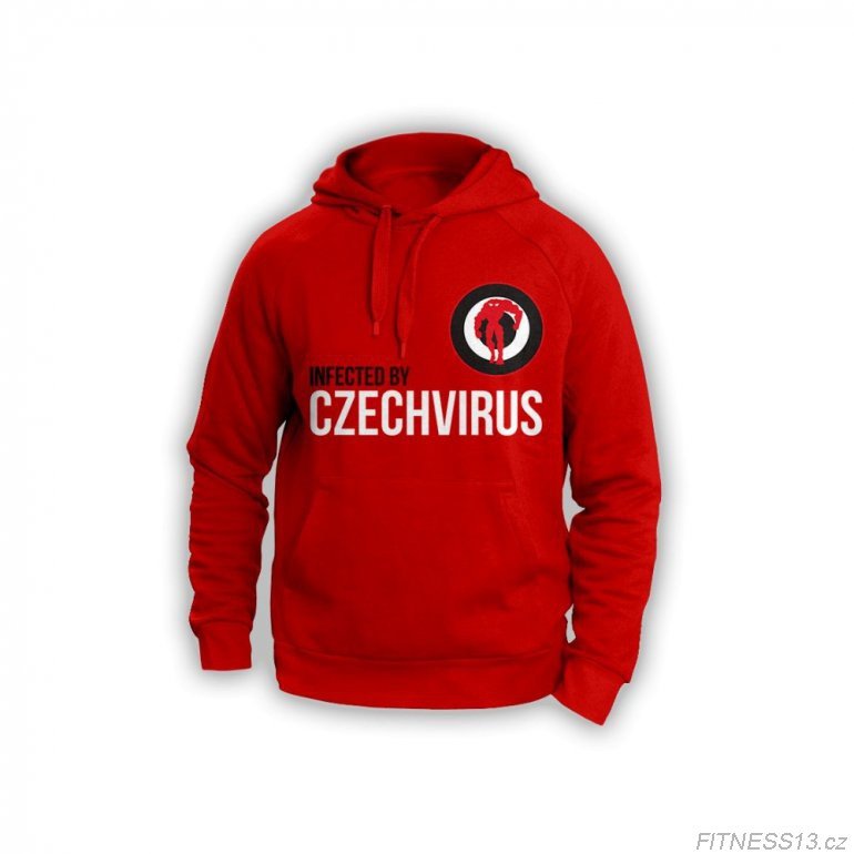 Červená pánská mikina Czech Virus