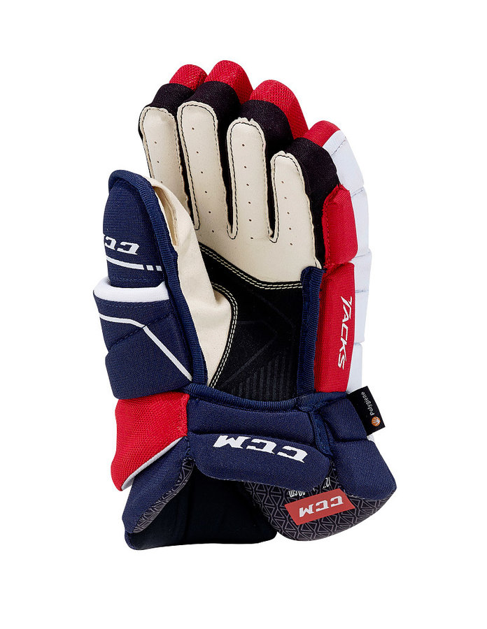 Bílo-modré hokejové rukavice - junior CCM - velikost 11&amp;quot;