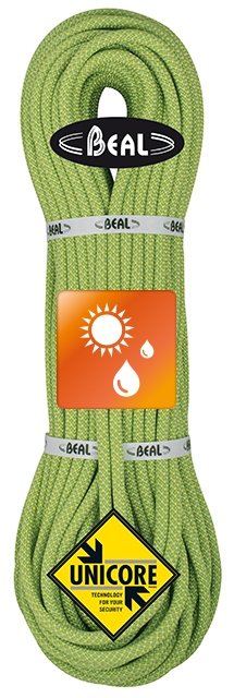 Khaki horolezecké lano Beal - průměr 9,4 mm a délka 80 m