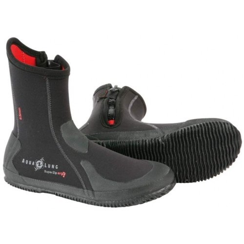 Černo-šedé vysoké neoprenové boty SuperZip Ergo, Aqualung