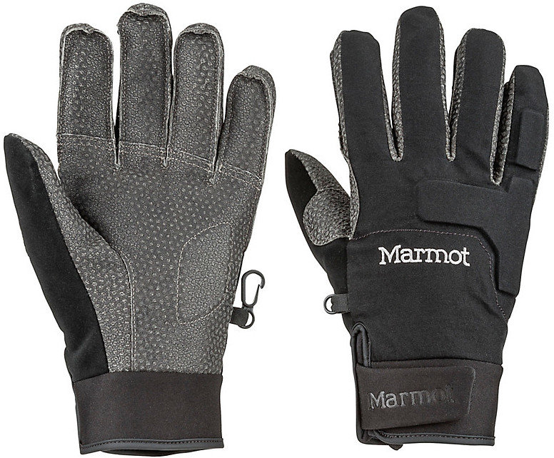 Černé zimní pánské běžecké rukavice Marmot - velikost L