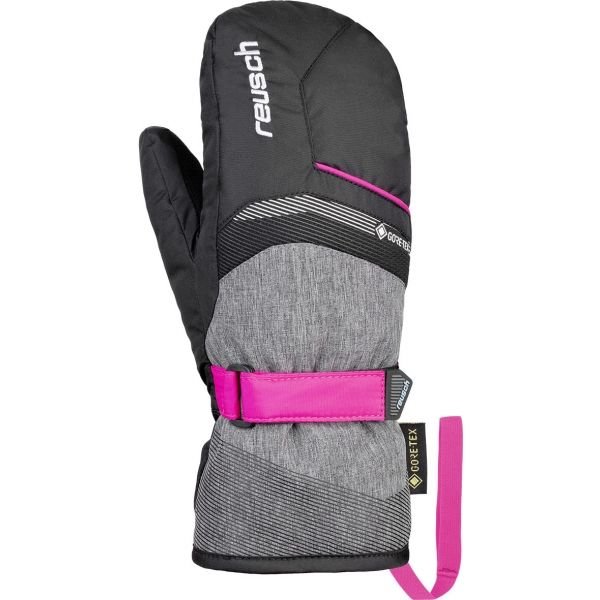 Černo-šedé dámské lyžařské rukavice Reusch - velikost 6,5