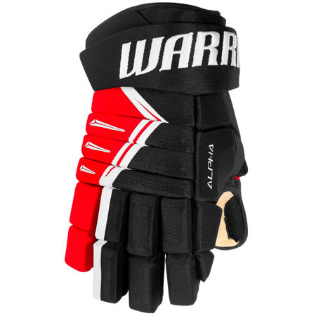 Černo-oranžové hokejové rukavice - senior Warrior - velikost 14"