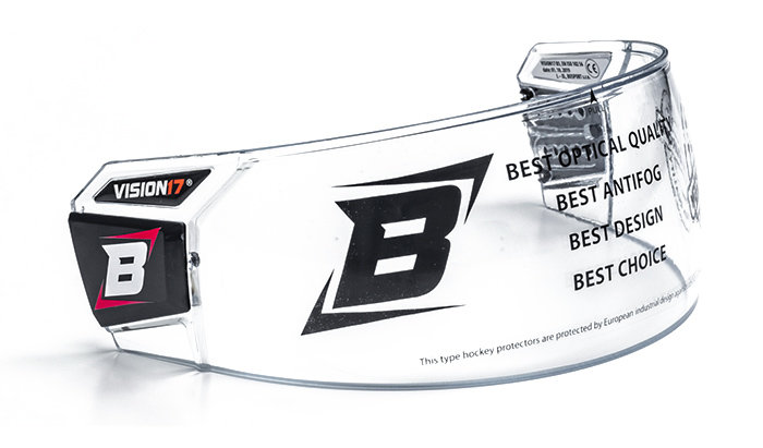 Plexi na hokejovou helmu - Plexi Bosport Vision17 Pro B5 Box čirá (průhledná)