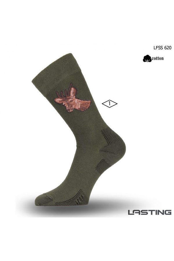 Zelené pánské trekové ponožky Lasting - velikost 42-45 EU
