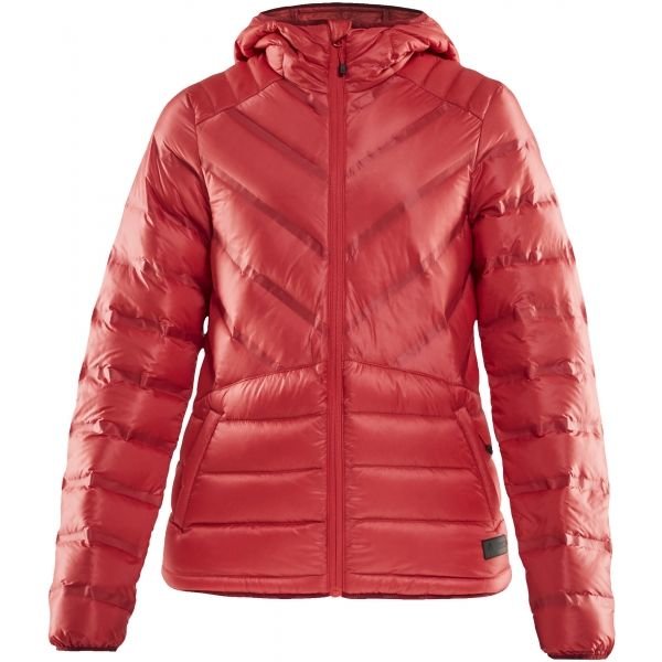 Červená zimní dámská bunda s kapucí Horsefeathers - velikost M