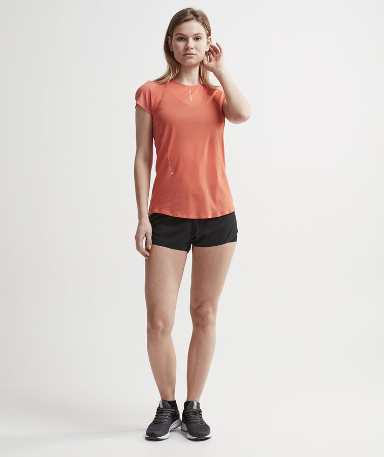 Oranžové dámské tričko s krátkým rukávem Craft - velikost L