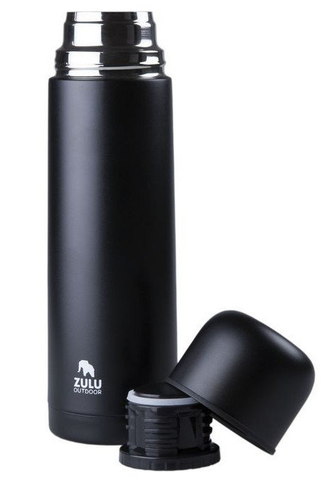 Černá termoska na pití Flask, Zulu - objem 0,5 l