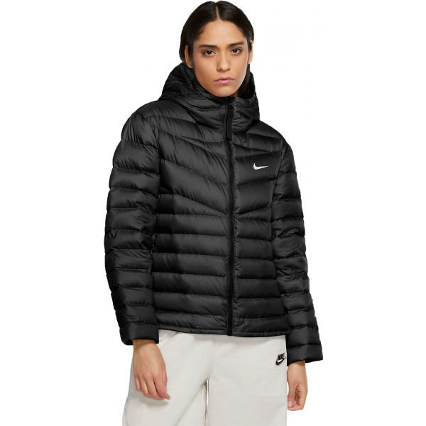 Černá zimní dámská bunda s kapucí Nike