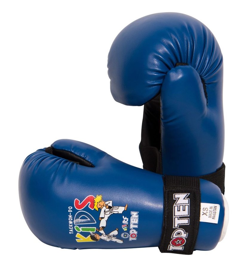 Boxerské rukavice - Top Ten Kids Generation chrániče rukou ITF Taekwon-Do - modrá - velikost XS