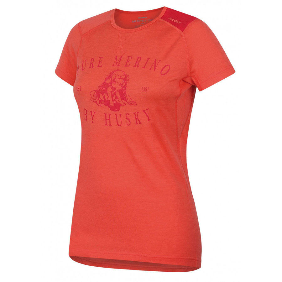 Růžové dámské funkční tričko s krátkým rukávem Husky