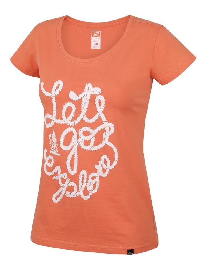 Oranžové dámské tričko s krátkým rukávem Hannah - velikost 34