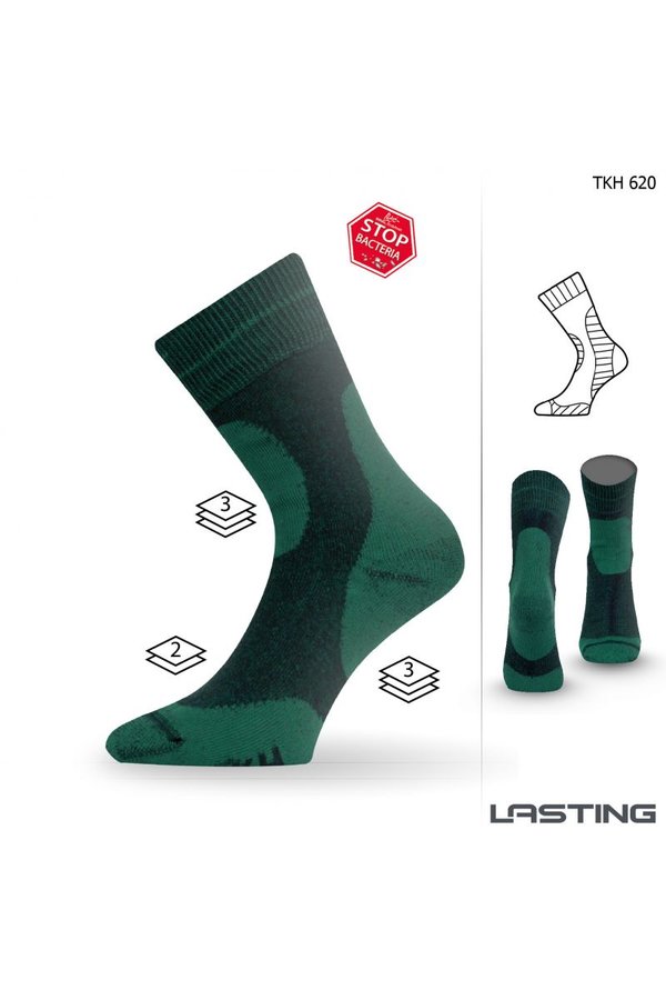 Zelené pánské trekové ponožky Lasting