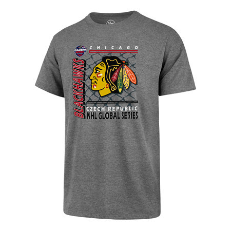 Šedé pánské tričko s krátkým rukávem "Chicago Blackhawks", 47 Brand - velikost S