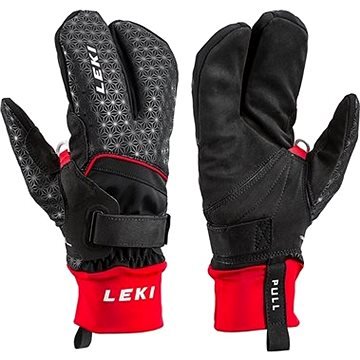 Černo-červené lyžařské rukavice Leki
