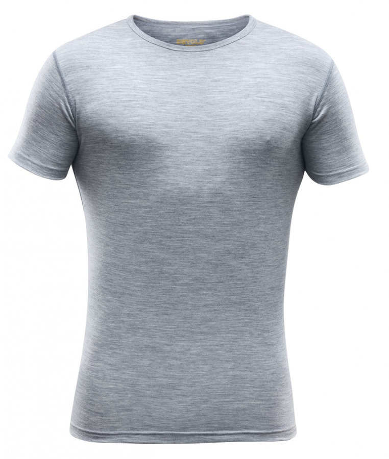 Šedé pánské funkční tričko s krátkým rukávem Devold - velikost XL