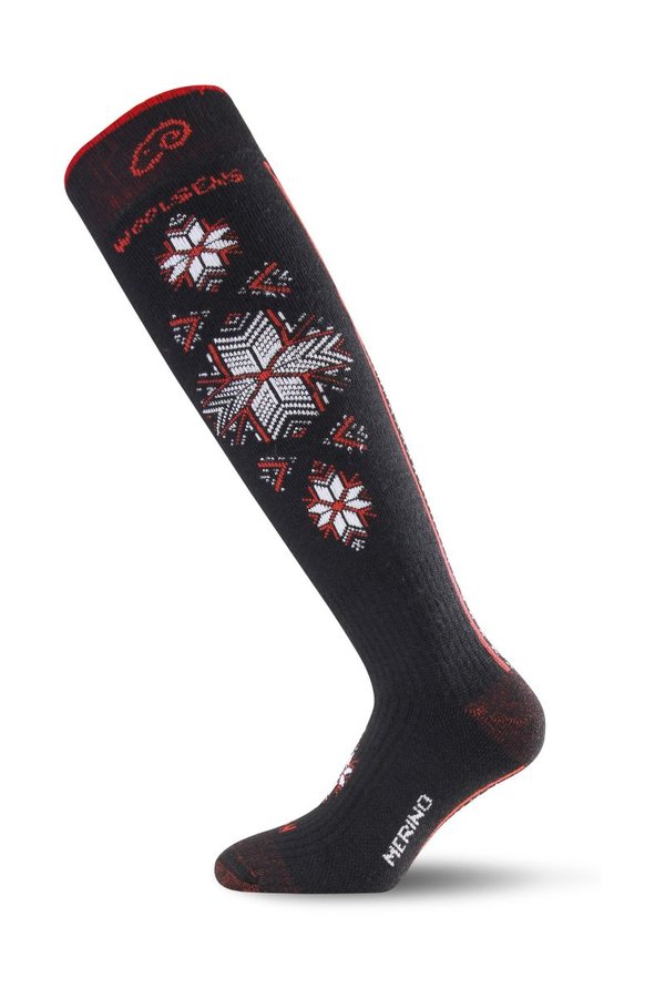 Černé pánské lyžařské ponožky Lasting - velikost 42-45 EU