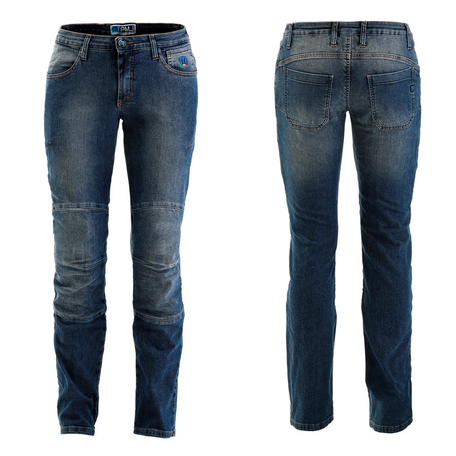 Modré dámské motorkářské kalhoty Carolina, PMJ Promo Jeans