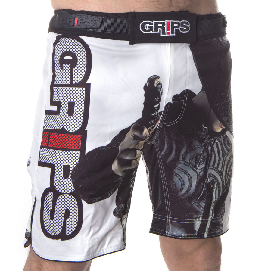 Bílé MMA kraťasy Grips - velikost XL